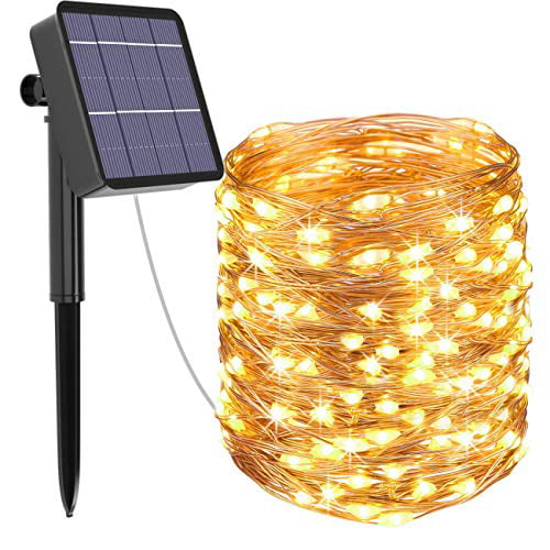 LED Solar String Lights Waterproof 10M Copper Wire Outdoor Fairy Garden & N3H8